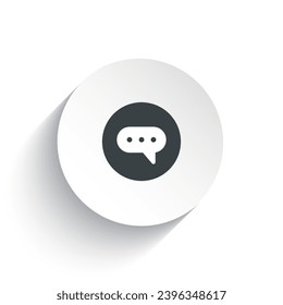 Chat 3D icon button vector isolated on white background.