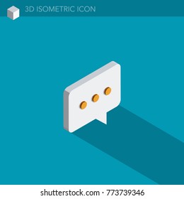 chat 3D isometric web icon
