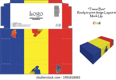 Chat - 3d Mockup tissue box Design concept national flag - ready to print vector.