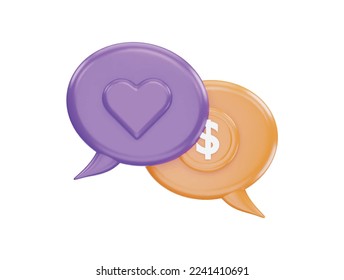 Chat con dibujos animados de iconos de vector 3d estilo mínimo