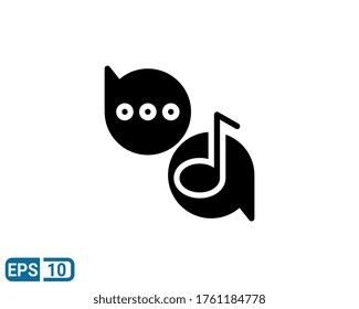 chat about music icon in glyph style isolated on white background. EPS 10 