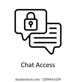 Chat Access Vector  outline Icon Design illustration. Seo and web Symbol on White background EPS 10 File