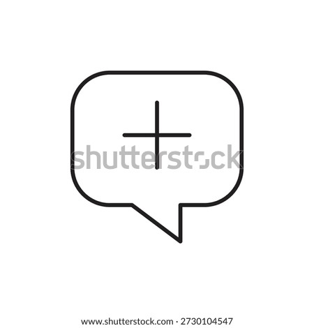 Chat Add Line Icon Message Plus Editable Stroke Vector EPS Illustration