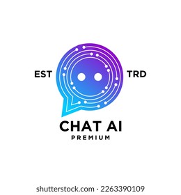 chat AI Initial letter icon design logo illustration