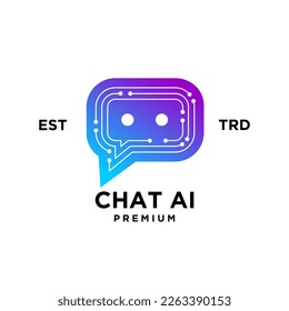 chat AI Initial letter icon design logo illustration