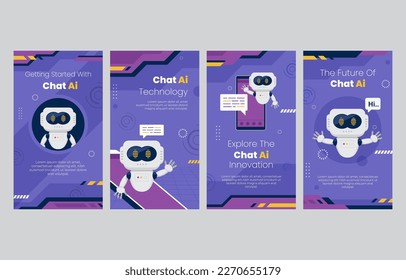 Colección de historias de Chat Ai en medios sociales 