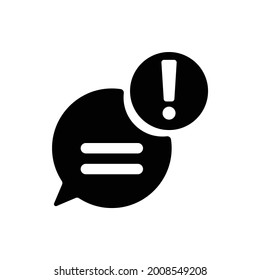 chat alert icon, chat warning vector illustration