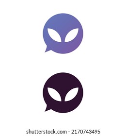 chat alien logo vector illustration design template