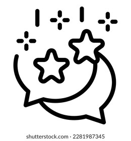 Chat amazed icon outline vector. Celebrate happy. Effect positive