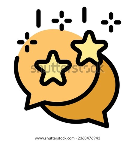 Chat amazed icon outline vector. Celebrate happy. Effect positive color flat