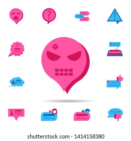 Chat, angry color icon. Universal set of chat for website design and development, app development