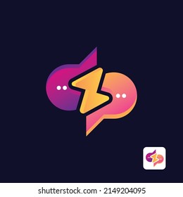 Chat App icon, design template elements 