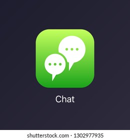 Chat App Icon for mobile phone Interface. Vector Fresh Colour - Vector