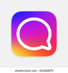 Chat App icon template. Mobile application icon. Vector colorful photo icon