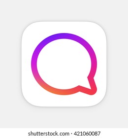 Chat App icon template. Mobile application icon. Vector colorful photo icon