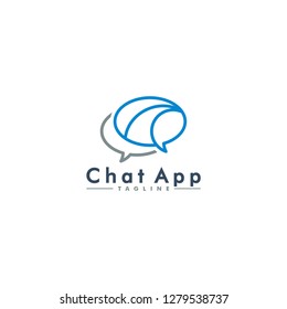 Chat app logo, communication icon vector