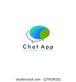 Chat app logo, communication icon vector