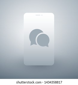 Chat App Logo Design Concept - Social Networking - Global Mobile Communication, Talk, Chatting in the Internet with Online Messaging Application