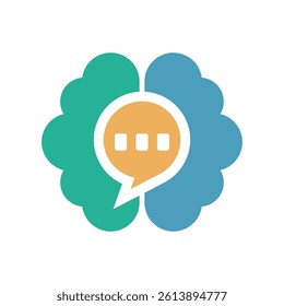 Chat app logo design illustration