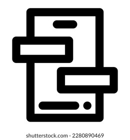 Chat app in outline icon. Messaging, mobile, chatting, phone, communication