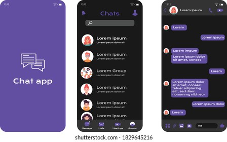 Chat App Social Media Chat App And Mail ,vedio Call,meeting App Ui Kit Design