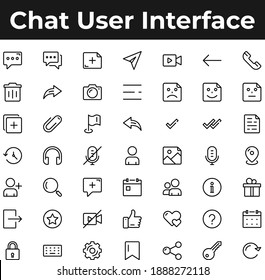 Chat app user interface icon set