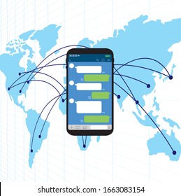 Imagen vectorial de aplicación de chat smartphone