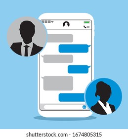 Chat app vector illustration smartphone