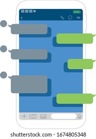 Imagen vectorial de aplicación de chat smartphone