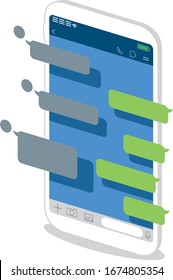 Chat app vector illustration smartphone