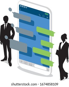 Chat app vector illustration smartphone