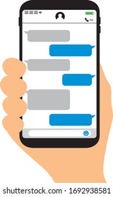 Imagen vectorial de aplicación de chat smartphone