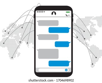 Chat app vector illustration smartphone