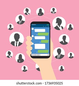 Chat app vector illustration smartphone