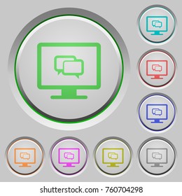 Chat application color icons on sunk push buttons