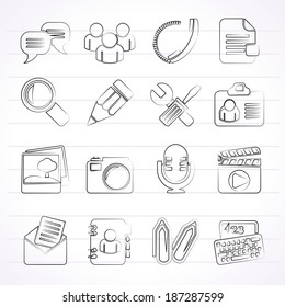 Chat Application and communication Icons - vector icon set