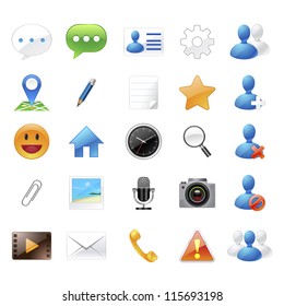 chat application icons and elements on white background : no.1