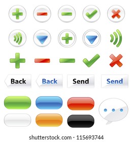 chat application icons and elements on white background : no.2