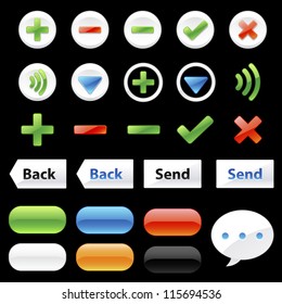chat application icons and elements on black background : no.2