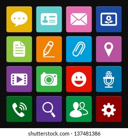 Chat Application Icons and Mobile Icons: Colorful Style