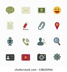 Chat Application Icons with White Background