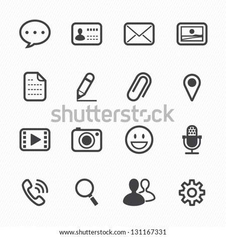 Chat Application Icons with White Background