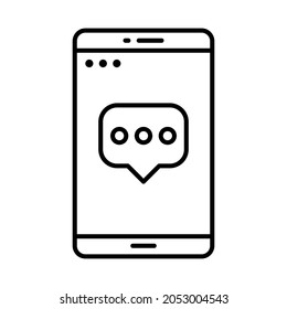 chat application line icon vector design, editable stroke line icon