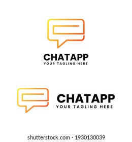 Vector de diseño de etiqueta de icono de logotipo de aplicación de chat