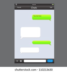 Chat application template ,can place your own text in the message boxes