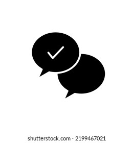 Chat and approved concept line icon. Simple element illustration. Chat and approved concept outline symbol design.