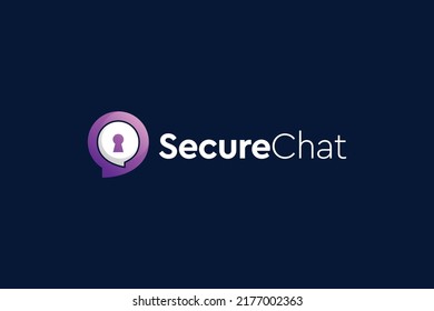 Chat apps security logo design