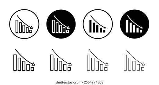 Chat arrow down icon Black and white outline vector