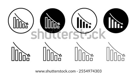 Chat arrow down icon Black and white outline vector