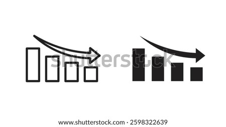 Chat arrow down icon outlined icon vector collection.